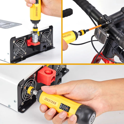 Torque Screwdriver Bit Set With Locking Chuck Never Drop A Bit 13 Piece Driver Kit Ten To Seventy Inch Pounds in use on devices