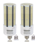 2 Pack LED Corn Light Bulbs 100W Equivalent Daylight 5000K E26 E39 Base, shown standing upright against white background