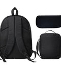 Back view of 17-inch black daypack from Three Pack 17 Inch Daypacks For Camping Hiking Travel And Outdoor Adventures Budget