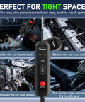 Heavy Duty V100 Auto Voltage Tester Pro For Cars And Trucks To Check Circuits Continuity Ground Polarity Plus One Way Overload Safe Power Probe Tool in tight spaces, under dashboard and between panels.