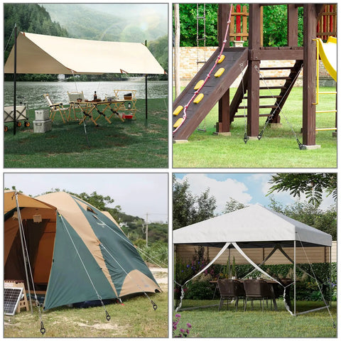 Heavy Duty 18 Inch Ground Anchor Kit Four Pack With Galvanized Cable And Turnbuckles For Sheds Swing Sets Gazebos And Tents Earth Anchors Built For High Wind Easy Install And Solid Security
