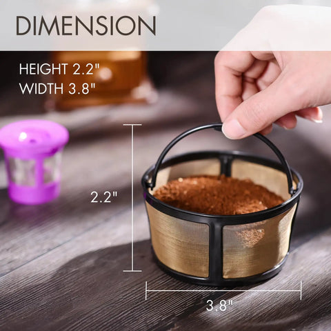 Reusable Gold Tone Mesh Coffee Filter With 2 Refillable K Cup Pods For Keurig K Duo Essentials And K Duo Brewers Machine Easy Clean Design Money Saving Value Pack