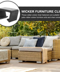 Patio Furniture Clips And Sofa Connectors 12 Pack Rattan And Wicker Chair Clamps With 6cm Slot Outdoor Garden Sectional Couch Connectors