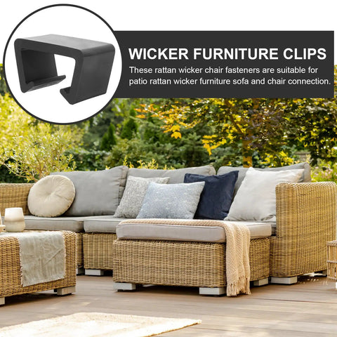 Patio Furniture Clips And Sofa Connectors 12 Pack Rattan And Wicker Chair Clamps With 6cm Slot Outdoor Garden Sectional Couch Connectors