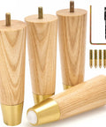 Set of 4 ash wood furniture legs with gold caps and install kit. Upgrade Your Pad With Premium Ash Wood Furniture Legs With Gold Caps Full Install Kit Pick Your Size And Finish For Sofas Chairs Desks End Tables Dressers Cabinets And More.
