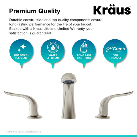 Spot Free All Brite Brushed Nickel Two Handle Widespread Bathroom Faucet With Lift Rod Drain For 8 Inch Widespread 3 Hole Install