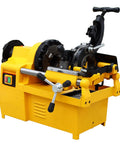 Job Site Ready Electric Pipe Threader Machine With 220V 750W Motor And 1/2 To 2 Inch NPT Dies Self Oiling System shown from the side.