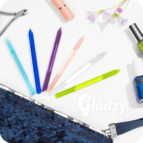 Glass Cuticle Pusher Manicure Stick With Slanted Side And Pointed End For Easy Cuticle Push