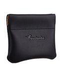 Smooth Vintage Black Leather Squeeze Coin Purse With Heavy Duty Spring Frame, super compact and stylish design.