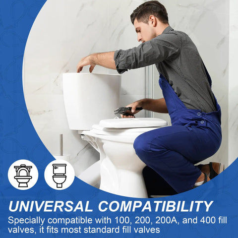Man fixing toilet tank with 3 Pack Toilet Refill Tube And Clip Replacement Kit For Inside Tank A Must Have For 100 200 200A 400A Valves