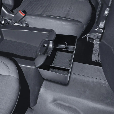 Center Console Hanging Organizer Box for Split Bench Chevy Silverado and GMC Sierra Trucks 2019 to 2026 1500 2500HD 3500HD Keeps Your Gear Handy 40 20 40 Seats Car Interior Storage Organizer installed in truck