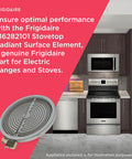 Stovetop Radiant Surface Element 316282101 for Electric Ranges And Stoves Replacement Part, shown with modern kitchen appliances.