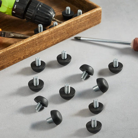 Kick The Wobble To The Curb With These Adjustable Furniture Levelers Sporting Stainless Steel M8 Threaded Inserts And Matte Black Bases Turn Flimsy Patio Tables Dining Chairs Into Rock Solid Gems With Zero Hassle Today