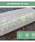 2-In-1 Outdoor Greenhouse Tunnel For Gardens And Chicken Coops, Foldable Hoop House With Cloche Cover showing waterproof PE film over plants