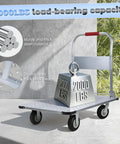 Beefy Foldable Steel Platform Cart Dolly 36 By 24 Inches With 2000 Lbs Capacity For Moving Heavy Furniture And Equipment Hand Push Cart For Easy Loading In Home Shop Or Warehouse, foldable steel cart with 6in wheels