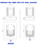 Glass Drawer Holder For Nespresso VertuoLine Pods Fits 40 Large Or 52 Small Vertuo Capsules diagram showing dimensions