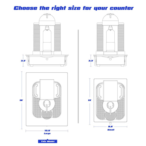 Glass Drawer Holder For Nespresso VertuoLine Pods Fits 40 Large Or 52 Small Vertuo Capsules diagram showing dimensions