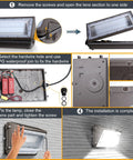Installation steps for 120W Dusk To Dawn LED Wall Pack Light With Photocell, 15840 Lumens, 5000K Outdoor Security Flood Light fixture