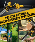 Slick 4 In 1 Cordless Pole Saw And Electric Pruning Shears Kit with chainsaw attachment for precise cutting and trimming.