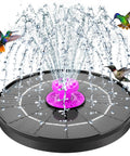 Bird Bath Fountain Pump 4W Upgrade Solar Powered Water Pump For Outdoor Use With 6.3 Inch High Efficiency Panel And 8 Nozzles