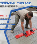Man using Five Piece Concrete Stamping Mats Set With Durable Polyurethane Texture Molds For Patios, Walls, Floors And Driveways.