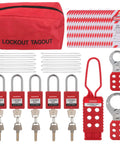 Lockout Tagout Kit 48 Piece OSHA Compliant Safety Gear With Padlocks Hasps Tags Zip Ties And Storage Bag