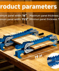 Upgraded 19 Inch Panel Clamps Set Of 2 With 4 Way Steel Parallel Clamps Heads And Tailstocks For Precise Woodworking, Heavy Duty Rails, Easy Handles, Durable 2mm Track, Ideal For DIY Projects And Shop Assembly. 19 in panel clamps on wood board