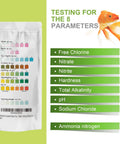 Image of 8 In 1 Aquarium Water Test Strips Checks Ph Ammonia Nitrite Chlorine Hardness And Alkalinity In Seconds With 25 Fast Sheets