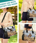 Desert Cowboy Themed Insulated Lunch Bag For Women Large Leakproof Cooler Tote Portable For Work Picnic Beach Camping Easy Clean Surface Stain Resistant Perfect For Everyday Meals in use