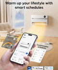 Smart Wall Space Heater For Bedroom, 1500W, 120 Degree Vertical Oscillation, Cozy Heat, Remote Control visible in app