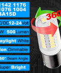 Ultra Bright BA15D LED RV Interior Light Bulbs 12V Pack For Campers Trailers Boats And Marine 6000K Daylight White 5 Watts