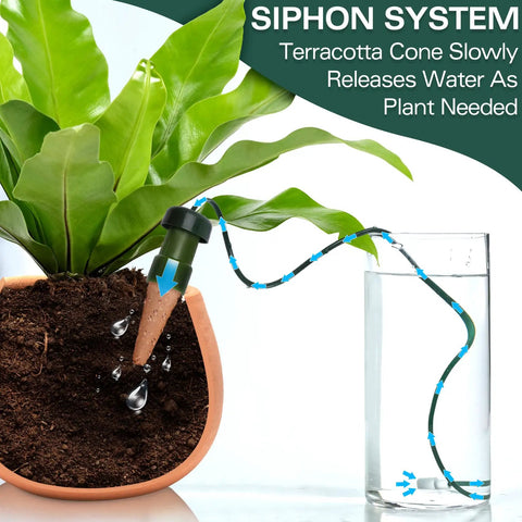 Self Watering Stakes For Indoor Outdoor Plants, Terracotta Drippers, Automatic Watering Spikes Vacation Plant Watering Inserts