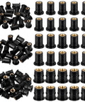 Assorted 20Pcs M4 Black Rubber Well Nuts Kit For Fairings And Windshields Neoprene Expansion Nuts Universal Motorcycle Fasteners