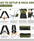 Instructions for assembling Lightweight Folding High Back Camping Chair With Head Support Go To Gear for Outdoor Camping Travel Beach Picnic Festival Hiking Backpacking In Highback Green
