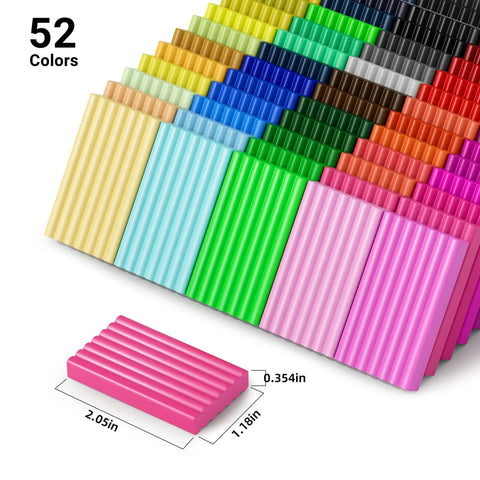 52-color polymer clay kit with sculpting tools and storage box for starter-friendly beginners, oven bake DIY modeling clay