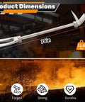 30 Inch Halligan Tool With Shoulder Straps For Firefighters And Emergency Breach Heavy Duty 45 Gauge Steel Forged Halligan Bar Demolition Tool For Quick Door Breakdowns with product dimensions and weight.
