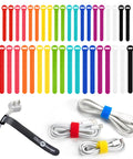 Self-Gripping Cable Ties Set, Multi-Color 40 Pack, Reusable Hook and Loop Cable Wraps for cord management, 5 inch, 8 inch straps