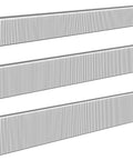 Three sets of 18 Gauge Narrow Crown Staples Set For Nail Guns Heavy Duty Assorted One Half Inch Three Quarter Inch One Inch Sizes 1200 Pack
