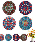 8 Pcs Boho Plant Coaster And Mat Set For Indoor And Outdoor Pots Protect Tables Desks And Floors With Round Flower Saucers