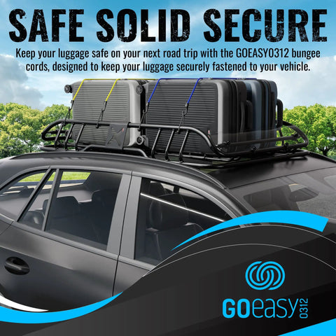 Heavy Duty Bungee Cords With Hooks 30 Pack - Assorted Sizes securing luggage on car roof rack