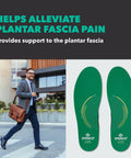Full Length Arch Cushion Insoles For Women Size 7-8.5 And Men 6-7.5 In Green for all-day comfort and plantar fascia support.