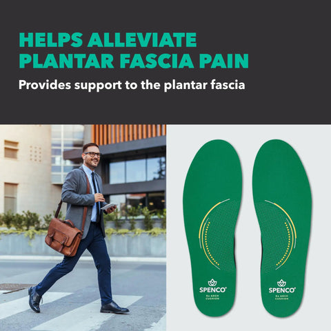 Full Length Arch Cushion Insoles For Women Size 7-8.5 And Men 6-7.5 In Green for all-day comfort and plantar fascia support.