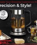 Electric Kettle With Temperature Control And Tea Infuser, 1.7L Large Capacity on kitchen counter setup