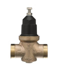 1-inch NR3XL pressure reducing valve with double union, brass body, black adjustment bonnet and threaded ends