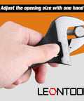 Hand holding 8 Inch Adjustable Spud Wrench With Black Oxide Finish Dual SAE And Metric Scale Up To 30mm Nuts And Bolts