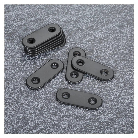 10 Piece Stainless Steel Straight Bracket Set For DIY Fixes At Home Across Projects on textured surface