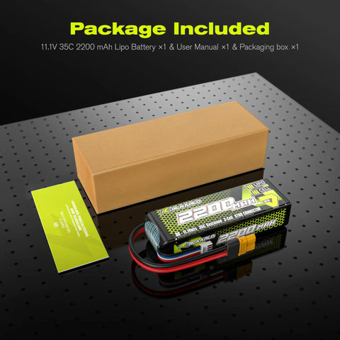 3S LiPo Battery 2200mAh 11.1V with XT60 Connector for RC Car Truck Buggy Truggy Racing Hobby Models package included