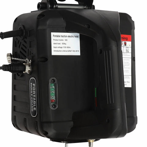 Beefy 3 In 1 Electric Hoist Winch featuring a 500kg capacity, with a sturdy black design and control panel for easy operation.