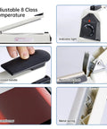 Heavy Duty Impulse Heat Sealer With 12 Inch Seal Bar And Built In Cutter Adjustable Temp For Plastic Bags parts and features close-up.