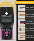 Electronic Stud Finder, Professional Wall Scanner with Wood, Metal, Live Wire Modes, Digital Detector, scanning modes details.